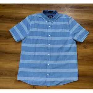 Mens Sperry Beach Stripe Casual Button Up Short Sleeve Shirt